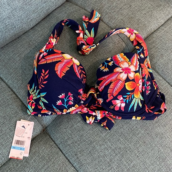 Tommy Bahama Women's Printed Bra-Size Underwire Halter Bikini Top Sz 36 C NWT - Picture 2 of 7